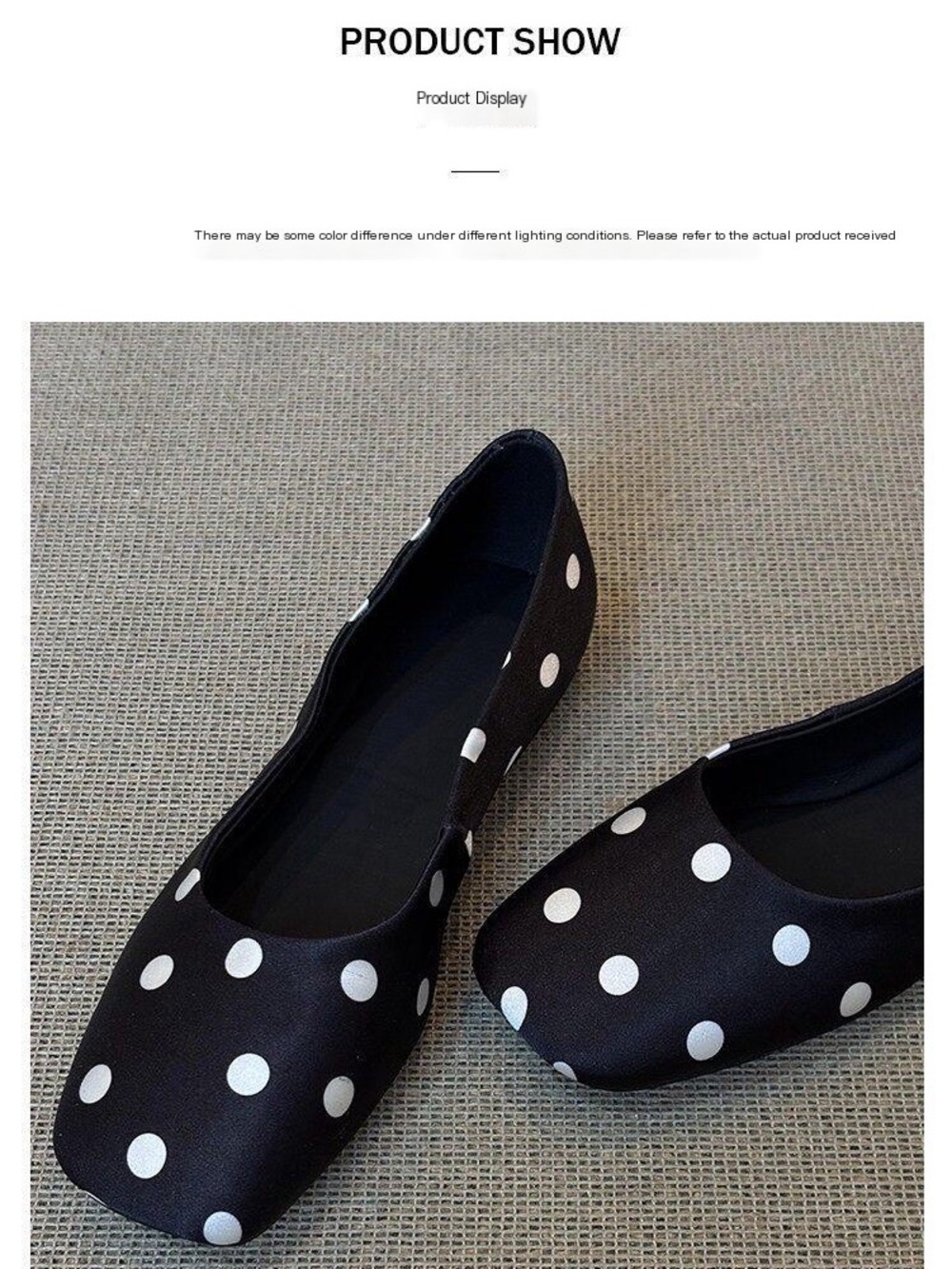 Women's Black Polka Dot Ballet Flats